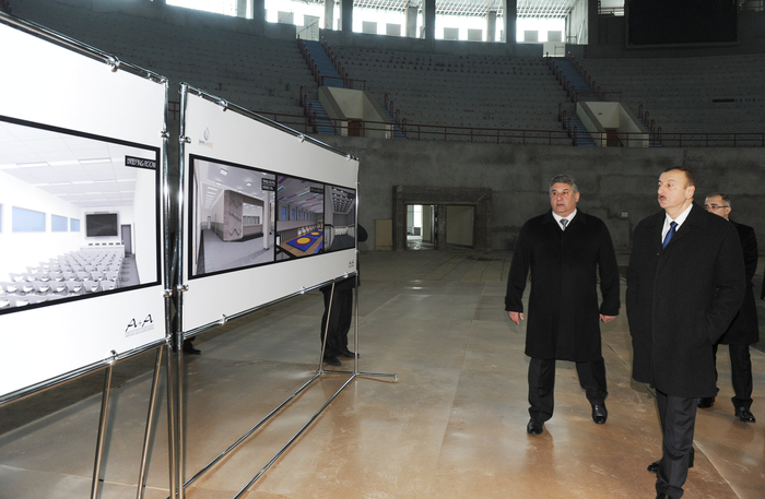 Президент Азербайджана ознакомился с проектом работ, которые будут проведены в Спортивно-концертном комплексе им. Гейдара Алиева (ФОТО)