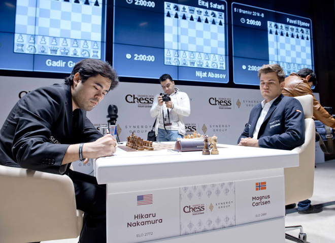 Противостояние азербайджанских гроссмейстеров - фоторепортаж с "Shamkir Chess 2014" (ФОТО)