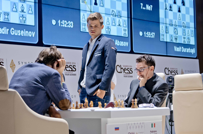 Противостояние азербайджанских гроссмейстеров - фоторепортаж с "Shamkir Chess 2014" (ФОТО)