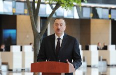 Президент Ильхам Алиев и его супруга приняли участие в открытии нового аэровокзального комплекса в Баку (ФОТО)