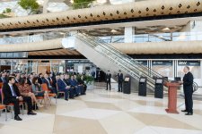 Президент Ильхам Алиев и его супруга приняли участие в открытии нового аэровокзального комплекса в Баку (ФОТО)
