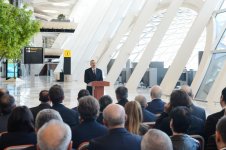 Президент Ильхам Алиев и его супруга приняли участие в открытии нового аэровокзального комплекса в Баку (ФОТО)