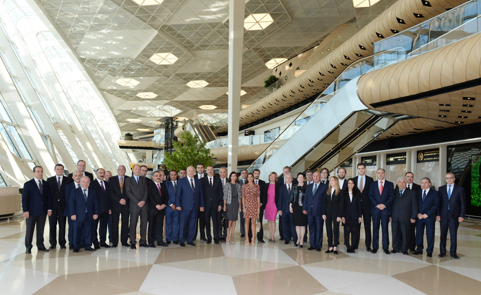 Президент Ильхам Алиев и его супруга приняли участие в открытии нового аэровокзального комплекса в Баку (ФОТО)