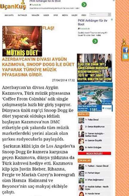 В Турции с большим успехом представлен новый альбом Айгюн Кязымовой  и Снуп Дога (ВИДЕО-ФОТО)