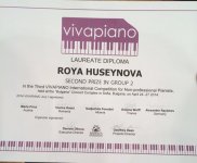 7-летняя Ройа Гусейнова награждена двумя медалями и дипломом лауреата 
VIVAPIANO в Болгарии (ВИДЕО-ФОТО)