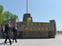 Ильхам Алиев ознакомился с условиями, созданными на Площади флага в Агдаше (ФОТО)