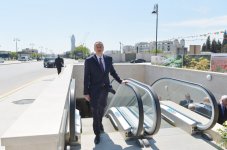 Президент Ильхам Алиев принял участие в открытии нового автотоннеля и подземного пешеходного перехода в Баку (ФОТО)