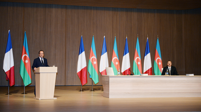 Президенты Азербайджана и Франции принимают участие в совместном бизнес-форуме (ФОТО)