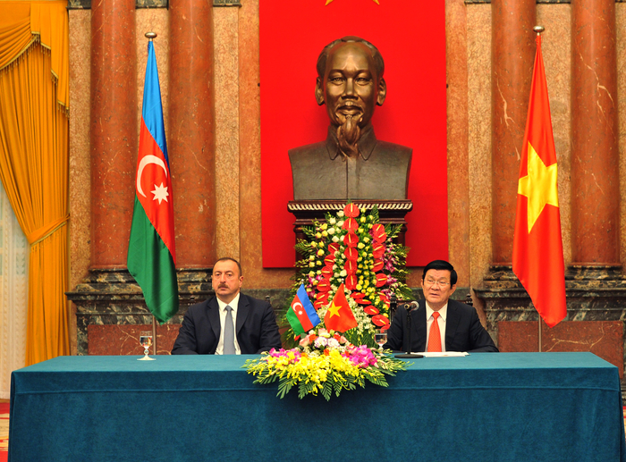 Президенты Азербайджана и Вьетнама выступили с заявлениями для прессы (ФОТО)