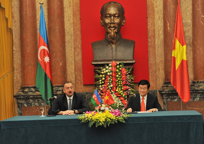 Президенты Азербайджана и Вьетнама выступили с заявлениями для прессы (ФОТО)
