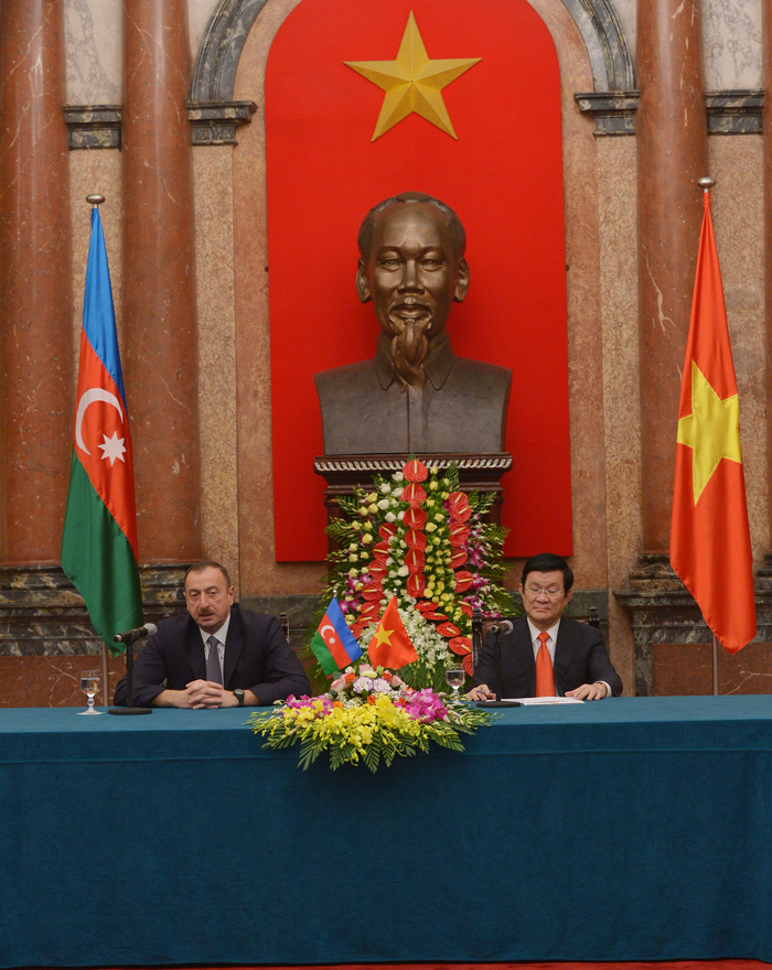 Президенты Азербайджана и Вьетнама выступили с заявлениями для прессы (ФОТО)