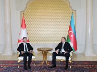 Состоялась встреча один на один президентов Азербайджана и Швейцарии (ФОТО)