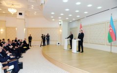 Президенты Азербайджана и Швейцарии выступили с заявлениями для печати (ФОТО)