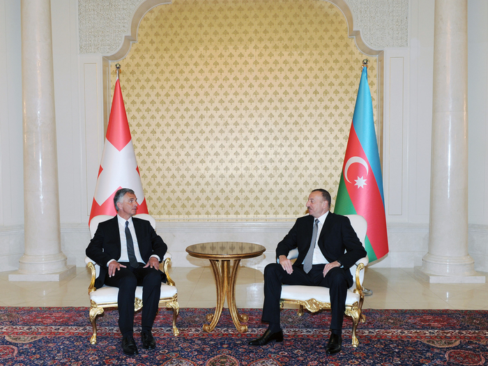 Состоялась встреча один на один президентов Азербайджана и Швейцарии (ФОТО)