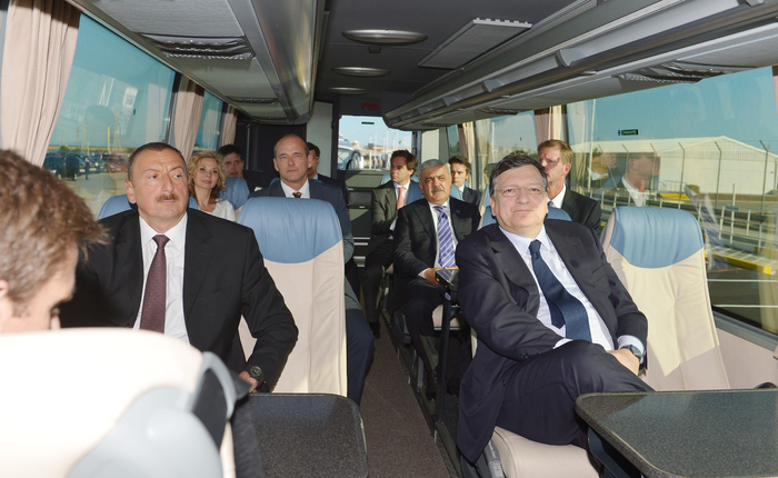 Президент Ильхам Алиев и председатель Еврокомиссии Жозе Мануэл Баррозу  побывали на Сангачальском терминале (ФОТО)