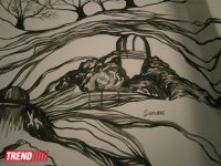 Ляман Юсифли показала достопримечательности Азербайджана, расписав стены художественной галереи (ФОТО)