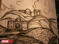 Ляман Юсифли показала достопримечательности Азербайджана, расписав стены художественной галереи (ФОТО)