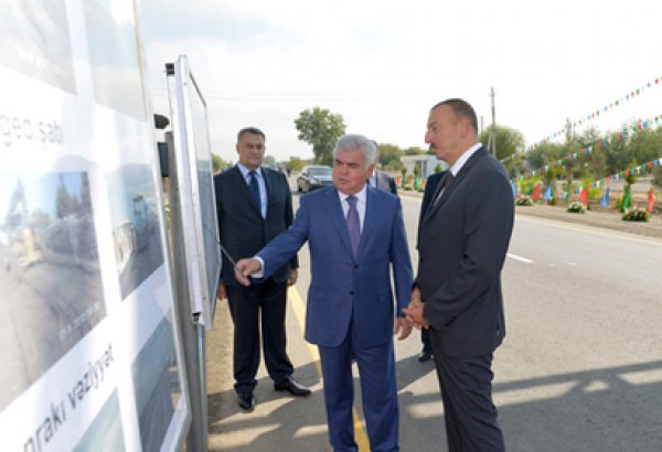 Сдан в эксплуатацию участок Булаглы-Бахрамтепе автодороги Гаджигабул-Бахрамтепе (ФОТО)