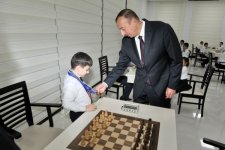 Президент Азербайджана принял участие в открытии шахматной школы в Хырдалане (ФОТО)