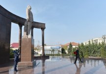 Президент Ильхам Алиев прибыл в Шамкирский район (ФОТО)
