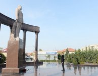 Президент Ильхам Алиев прибыл в Шамкирский район (ФОТО)