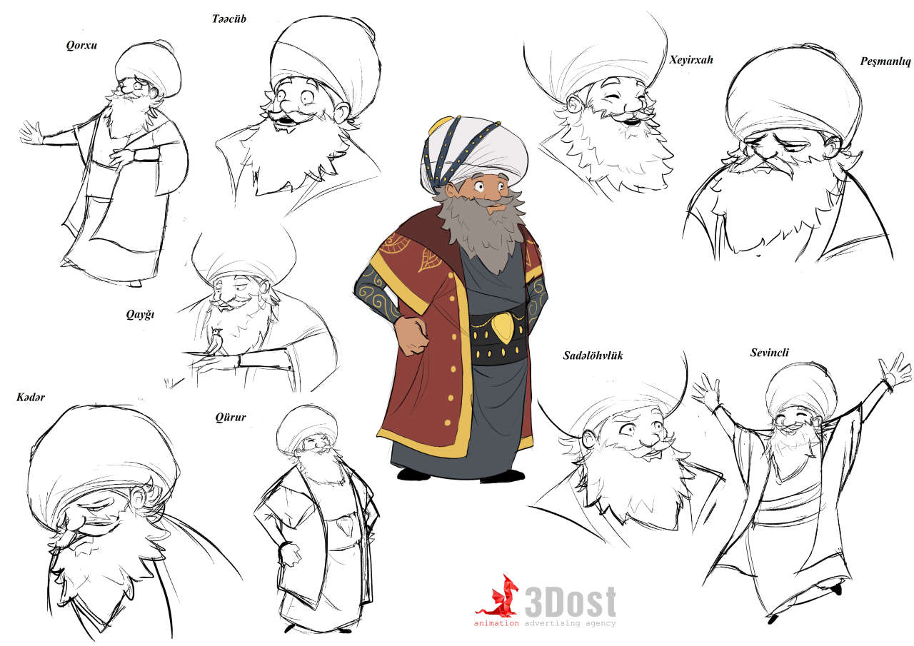 Персонажи 3D-мультфильма "Джыртдан и волшебный Халат" (ФОТО)