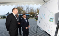 Президент Ильхам Алиев принял участие в церемонии подачи питьевой воды в город Сабирабад