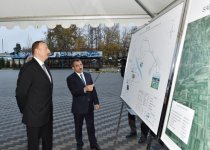 Президент Ильхам Алиев принял участие в церемонии подачи питьевой воды в город Сабирабад