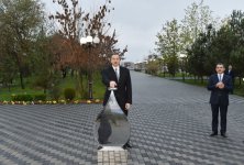 Президент Ильхам Алиев принял участие в церемонии подачи питьевой воды в город Сабирабад