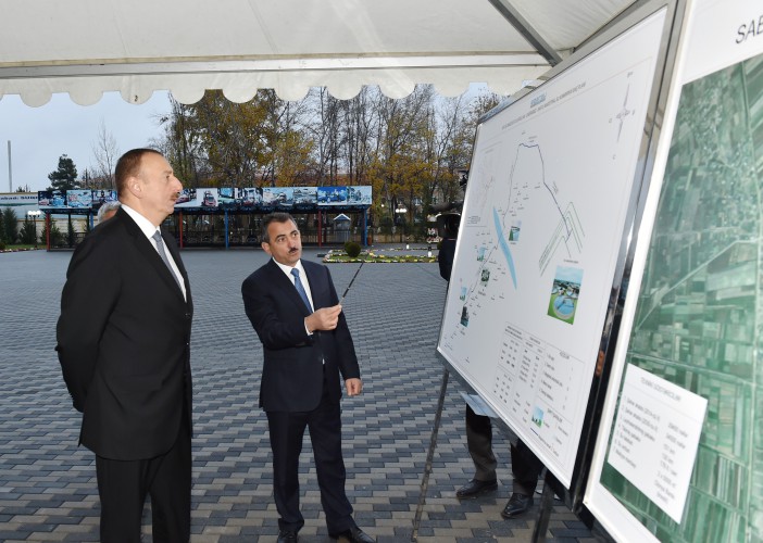 Президент Ильхам Алиев принял участие в церемонии подачи питьевой воды в город Сабирабад