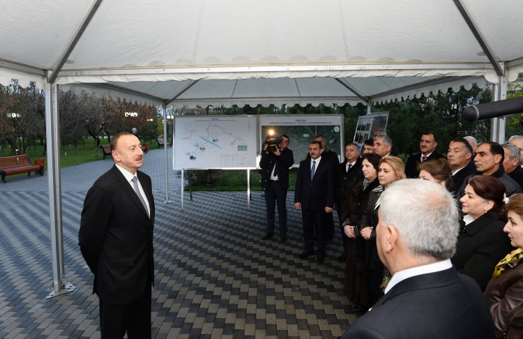 Президент Ильхам Алиев принял участие в церемонии подачи питьевой воды в город Сабирабад