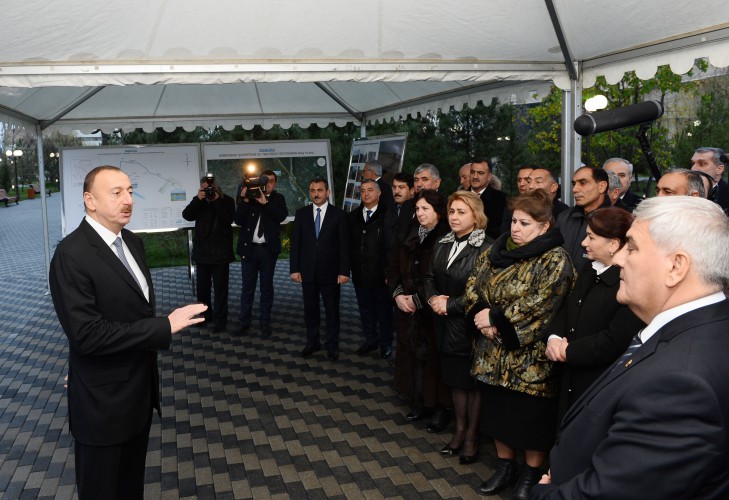 Президент Ильхам Алиев принял участие в церемонии подачи питьевой воды в город Сабирабад