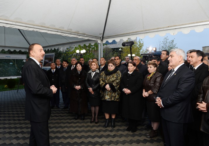 Президент Ильхам Алиев принял участие в церемонии подачи питьевой воды в город Сабирабад