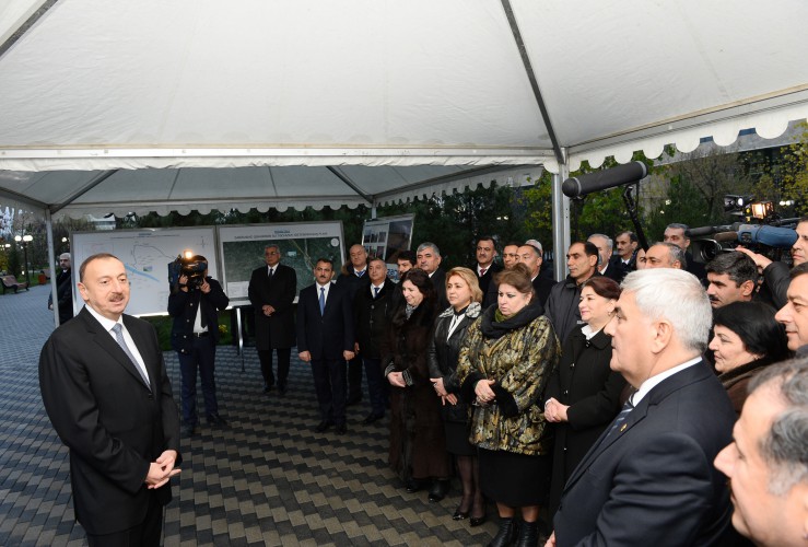 Президент Ильхам Алиев принял участие в церемонии подачи питьевой воды в город Сабирабад