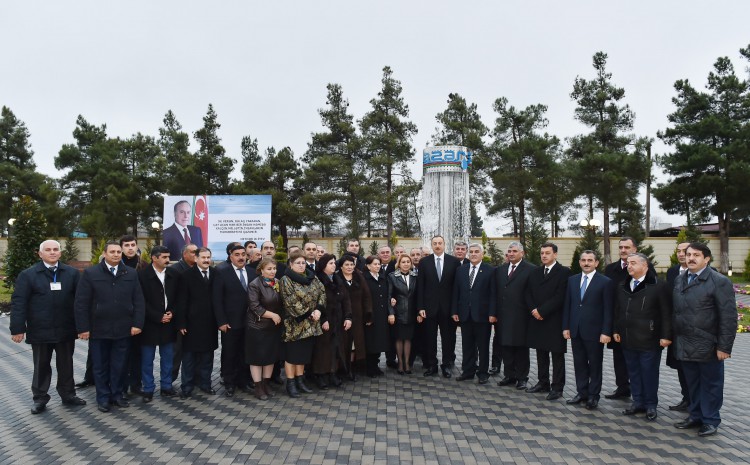 Президент Ильхам Алиев принял участие в церемонии подачи питьевой воды в город Сабирабад