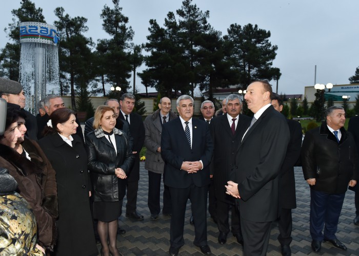Президент Ильхам Алиев принял участие в церемонии подачи питьевой воды в город Сабирабад