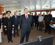 Президент Азербайджана и его супруга приняли участие в церемонии сдачи в эксплуатацию корабля «Муслим Магомаев» (версия 2) (ФОТО)