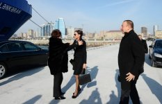 Президент Азербайджана и его супруга приняли участие в церемонии сдачи в эксплуатацию корабля «Муслим Магомаев» (версия 2) (ФОТО)