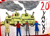 Трагедия 20 января в рисунках бакинских школьников (ФОТО)