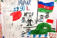 Трагедия 20 января в рисунках бакинских школьников (ФОТО)