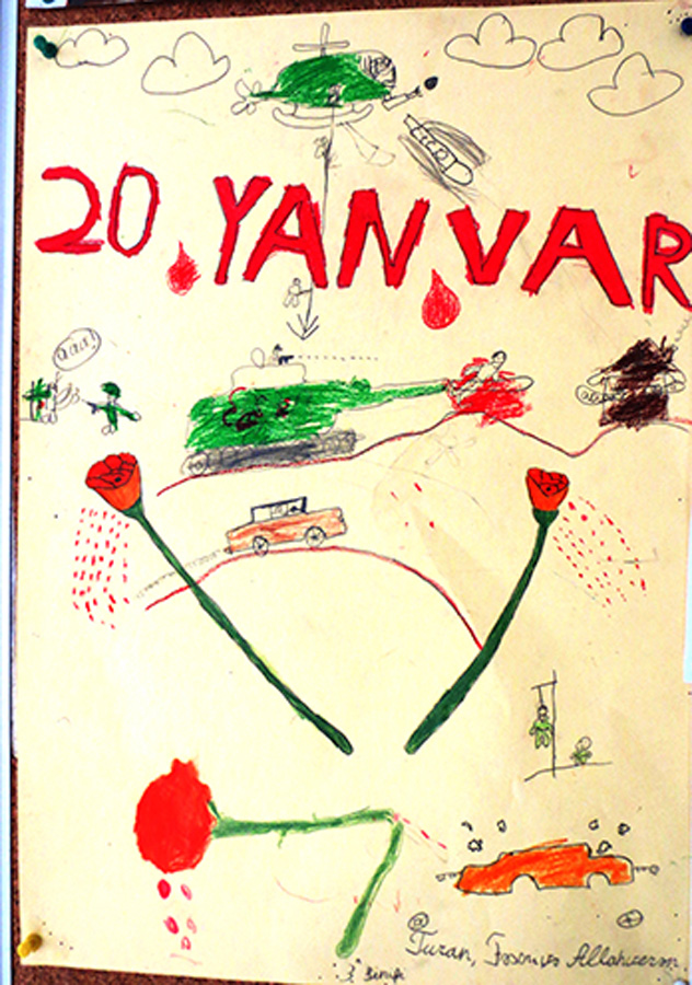 Трагедия 20 января в рисунках бакинских школьников (ФОТО)