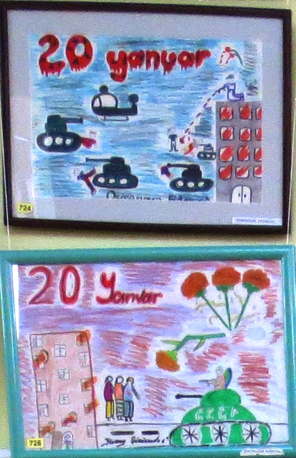 Трагедия 20 января в рисунках бакинских школьников (ФОТО)