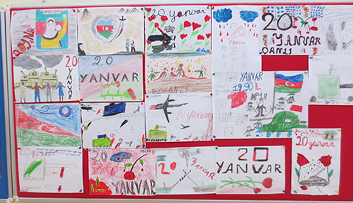 Трагедия 20 января в рисунках бакинских школьников (ФОТО)