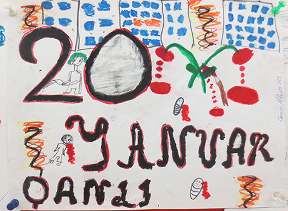 Трагедия 20 января в рисунках бакинских школьников (ФОТО)