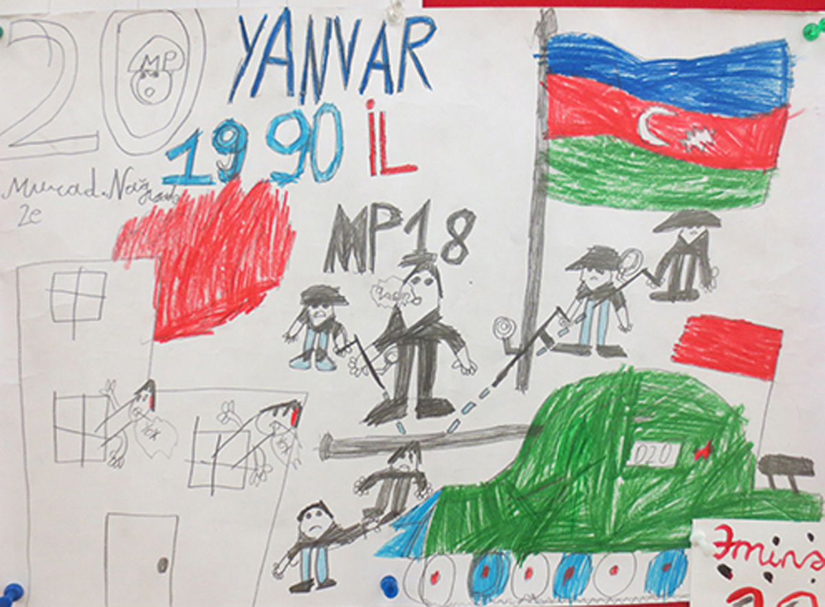 Трагедия 20 января в рисунках бакинских школьников (ФОТО)