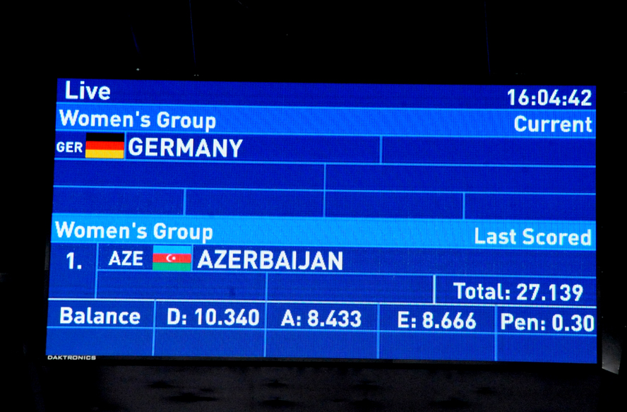 Азербайджанская гимнастка занимает второе место в многоборье (ФОТО)