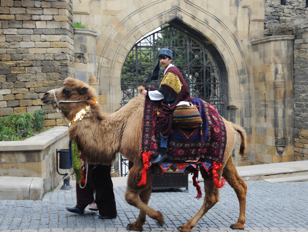 Фаэтоны, верблюды, герои Новруза на улицах Баку - праздничный караван "Ахыр чершенбе" (ФОТО)