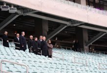 Президент Азербайджана и его супруга приняли участие в открытии Бакинского Олимпийского стадиона (ФОТО)