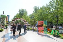 Президент Азербайджана и его супруга приняли участие в Празднике цветов (ФОТО)