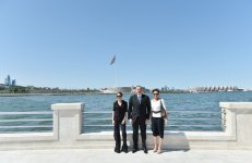 Президент Азербайджана и его супруга приняли участие в открытии Баиловского бульвара (ФОТО)